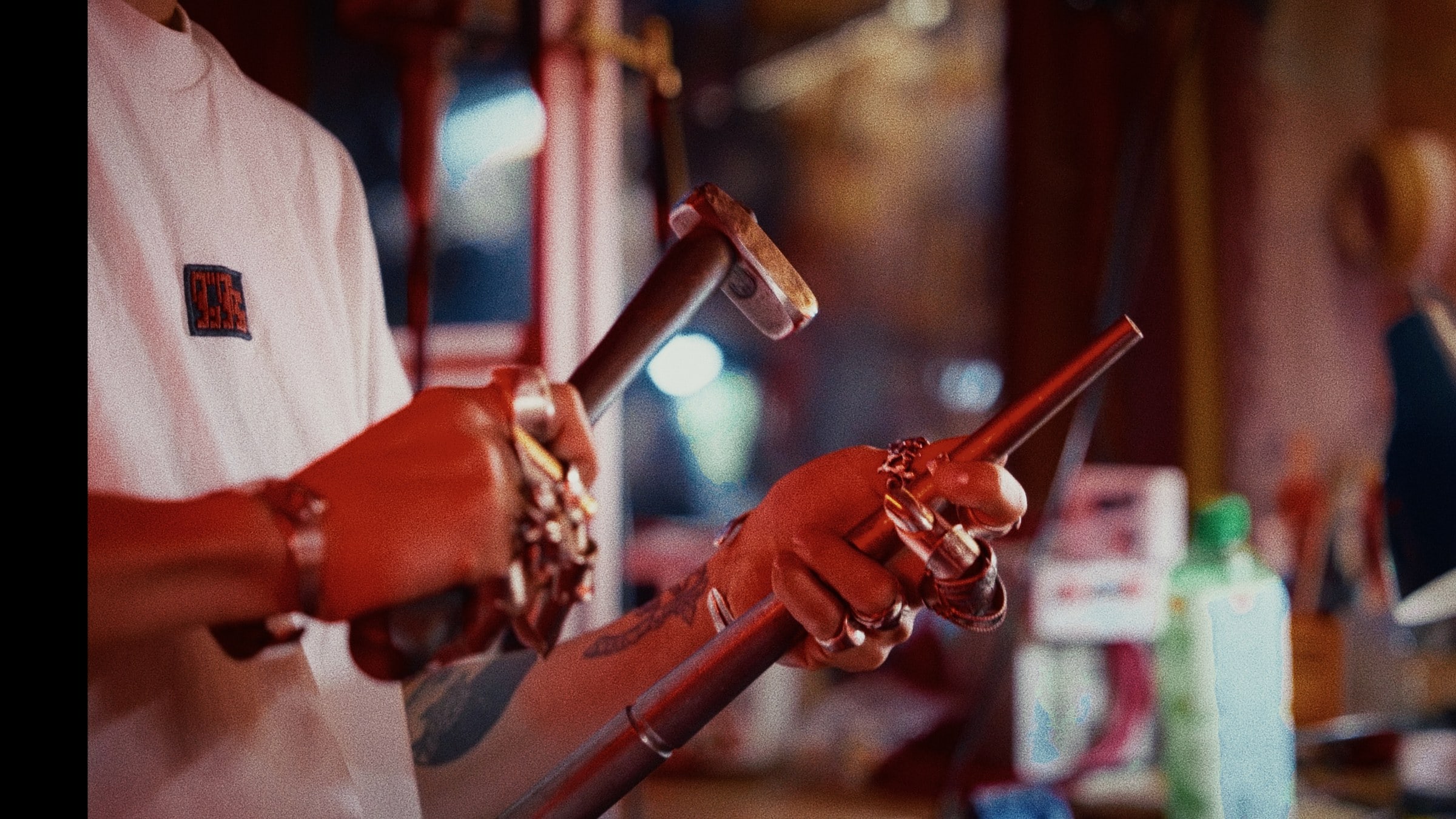 Chasing and hand-forging the metal with hammer and punch