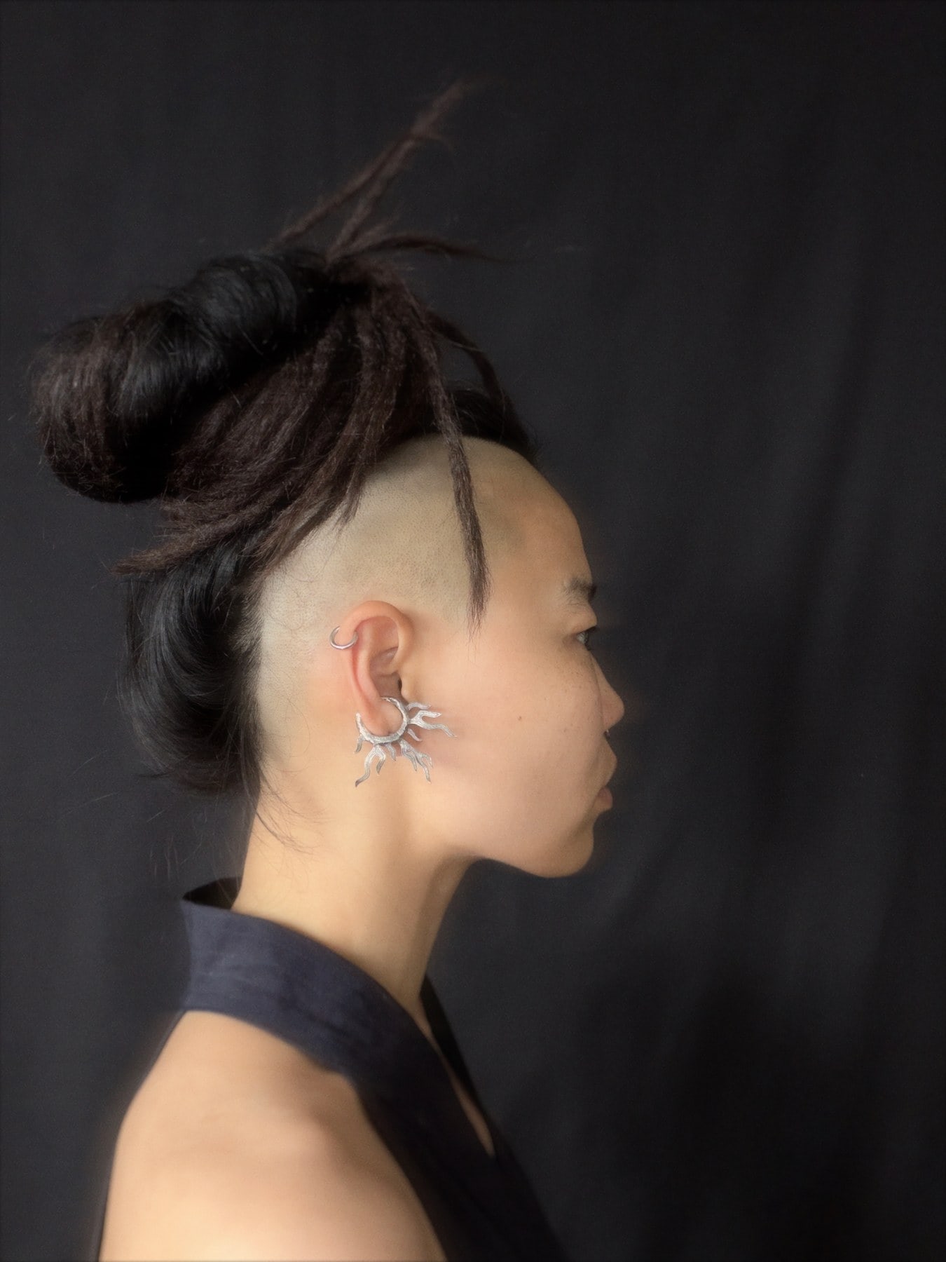 Fire Ear Cuff — on-body